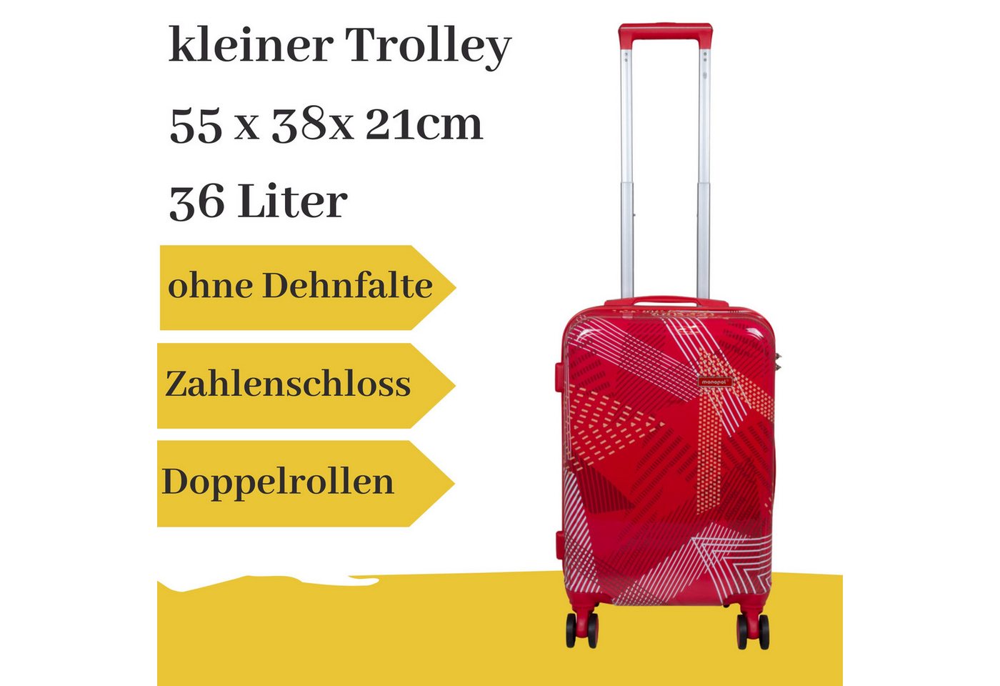 MONOPOL® Hartschalen-Trolley Motivkoffer 'Ravena' S von MONOPOL®