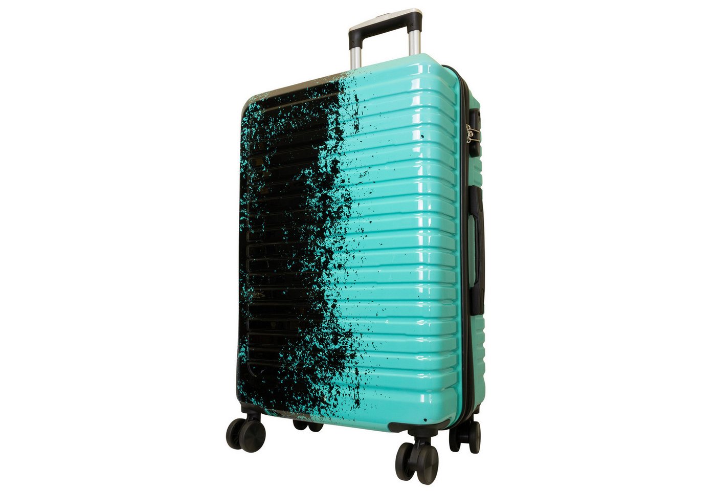 MONOPOL® Hartschalen-Trolley Motivkoffer ''Sierra' schwarz-türkis M von MONOPOL®