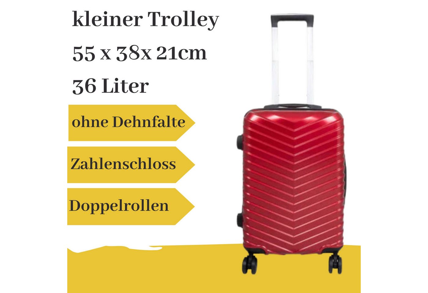 MONOPOL® Hartschalen-Trolley kleiner Hartschalentrolley Meran rot gepunktet von MONOPOL®
