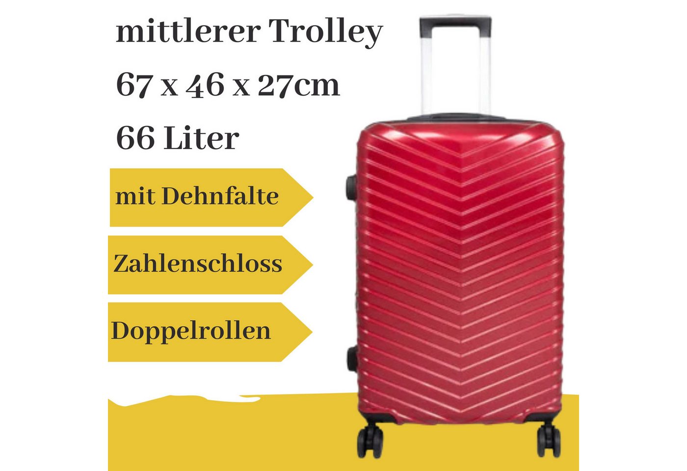 MONOPOL® Hartschalen-Trolley mittlerer Hartschalentrolley Meran rot gepunktet von MONOPOL®