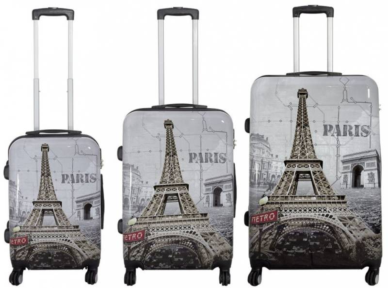 MONOPOL® Kofferset Kofferset 3 tlg. Trolleyset Reisekoffer Hartschale PARIS II von MONOPOL®