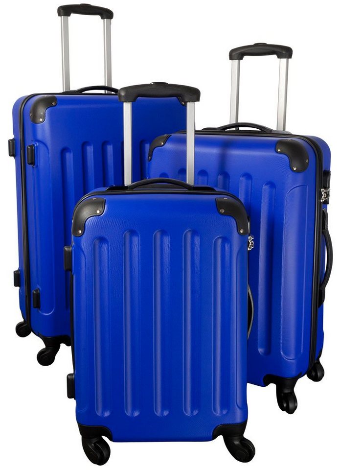 MONOPOL® Trolleyset 3-tlg. - 4 Doppelrollen - anthrazit, silber, blau oder rot von MONOPOL®