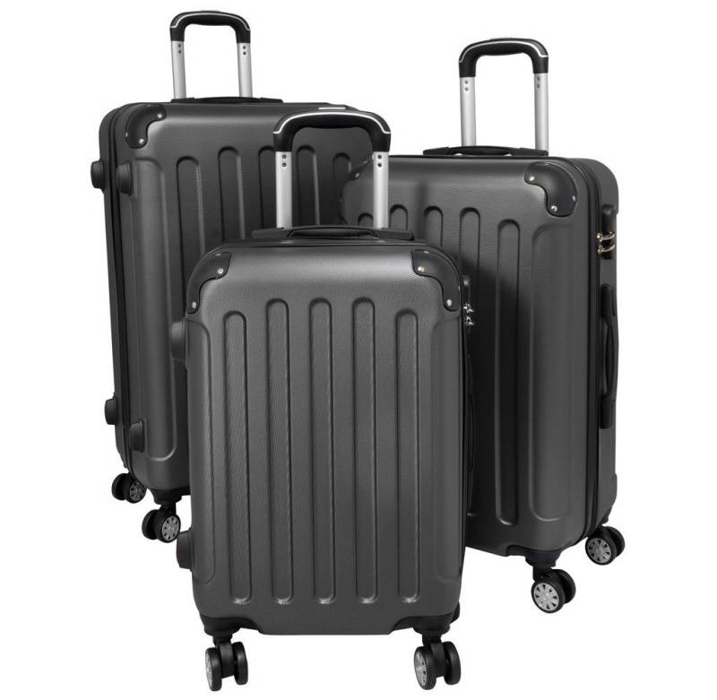 MONOPOL® Trolleyset 3-tlg. - 4 Doppelrollen - anthrazit, silber, blau oder rot von MONOPOL®