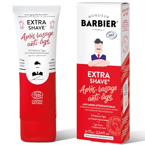 Monsieur BARBIER Aftershave-Balsam | Natürlich, Vegan, Französisch | Regenerierend & Anti-Aging | RGNA©-Aktivatoren & Hyaluronsäure | Heilende Wirkung bei Mikroschnitten | 75mL von MONSIEUR BARBIER