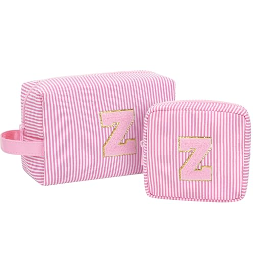 MONSTINA Make-up-Tasche für Damen – personalisierte Initiale niedliche Make-up-Tasche, Rosa Z von MONSTINA