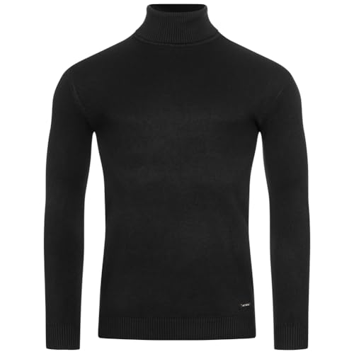 MONT EMILIAN Le Mans Herren Rollkragenpullover Strickpullover, modischer Herrenpullover (DE/NL/SE/PL, Alphanumerisch, 3XL, Regular, Regular, Schwarz) von MONT EMILIAN