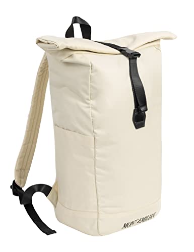 MONT EMILIAN Rucksack für Damen und Herren, als Rolltop oder mit Klappdeckel. Daypack für Freizeit, Alltag, Uni, Ausflüge oder als Handgepäck. Mit 17, 24 oder 29,5 Liter Volumen (Calais Beige) von MONT EMILIAN