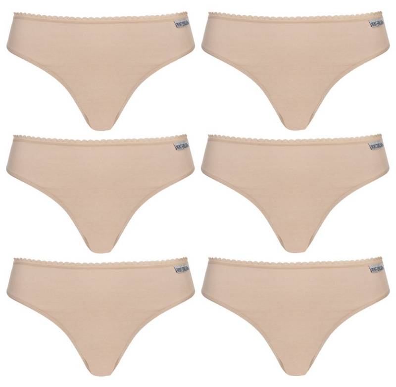 MONT EMILIAN Tangaslip MONT EMILIAN Damen Slips oder Tangas im 6er-Pack (Set besteht aus sechs Slips / Tangas) Flachnähte für weniger Reibung und mehr Komfort von MONT EMILIAN