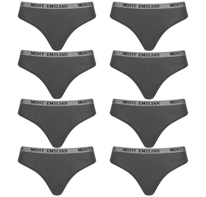 MONT EMILIAN Tangaslip MONT EMILIAN Damen Tangas oder Slips im 8er-Pack (Set besteht aus acht Tangas / Slips) Flachnähte für weniger Reibung und mehr Komfort von MONT EMILIAN