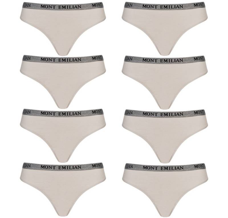 MONT EMILIAN Tangaslip MONT EMILIAN Damen Tangas oder Slips im 8er-Pack (Set besteht aus acht Tangas / Slips) Flachnähte für weniger Reibung und mehr Komfort von MONT EMILIAN