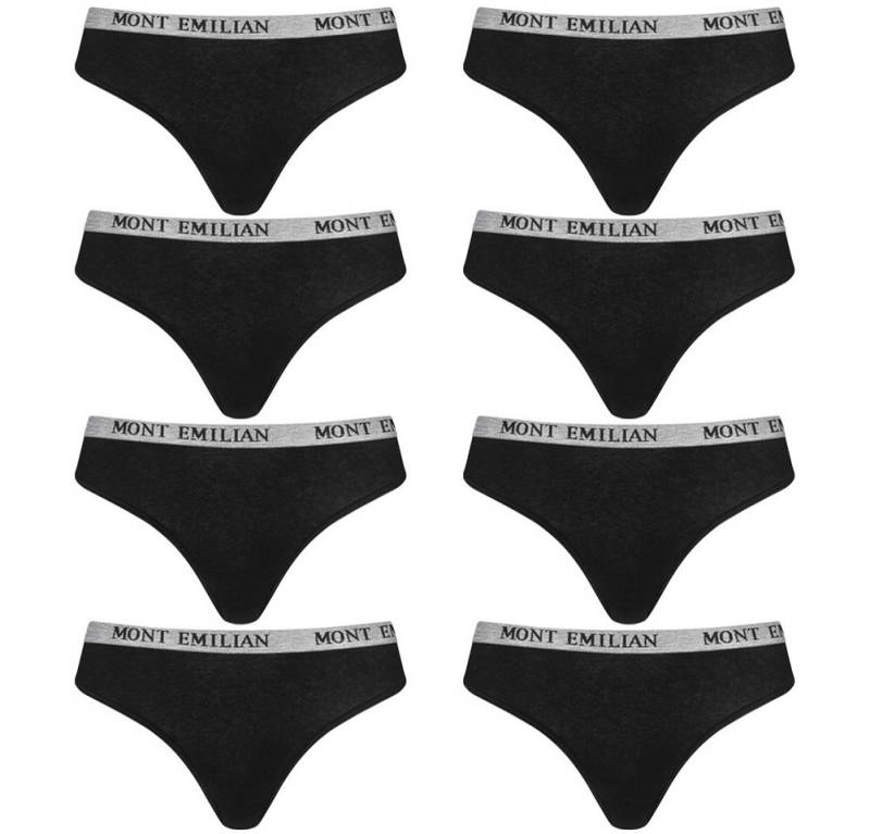MONT EMILIAN Tangaslip MONT EMILIAN Damen Tangas oder Slips im 8er-Pack (Set besteht aus acht Tangas / Slips) Flachnähte für weniger Reibung und mehr Komfort von MONT EMILIAN