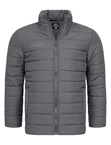 MONT EMILIAN Tignes Herren Jacke mit gestepptem Obermaterial und leichter, wärmender Wattierung, gefütterter Stehkragen, in den Größen S bis XXXL (as3, alpha, 3x_l, regular, regular, Grau) von MONT EMILIAN