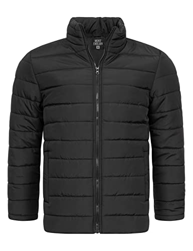 MONT EMILIAN Tignes Herren Jacke mit gestepptem Obermaterial, leichte, wärmende Wattierung, Stehkragen (as3, alpha, 3x_l, regular, regular, Schwarz) von MONT EMILIAN