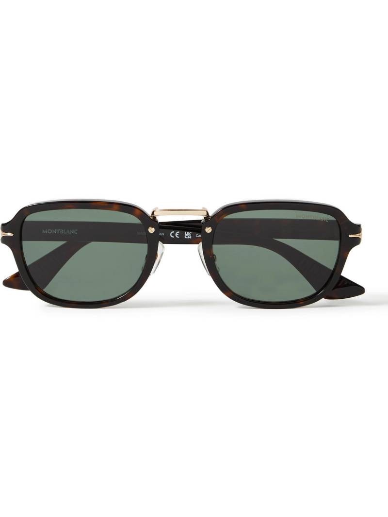 MONTBLANC EYEWEAR - Square-Frame Tortoiseshell Acetate and Gold-Tone Sunglasses - Men - Tortoiseshell von MONTBLANC EYEWEAR