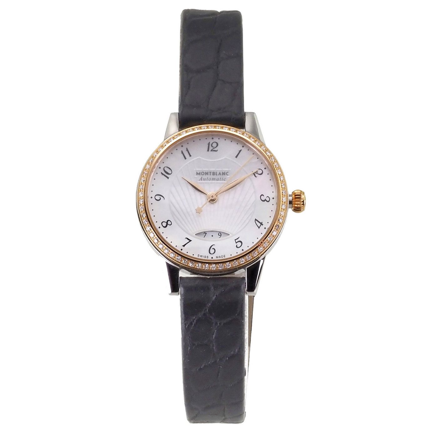 MONTBLANC Automatikuhr Damen Uhr 28 mm Ø Boheme Steel Collection MB116500 Diamanten Boheme, Diamantbesatz 72 Stück von MONTBLANC