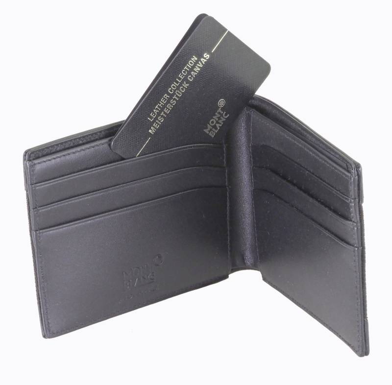 MONTBLANC Geldbörse Meisterstück CANVAS MB5509 Wallet 6 cc, mit Montblanc Emblem und Prägung von MONTBLANC