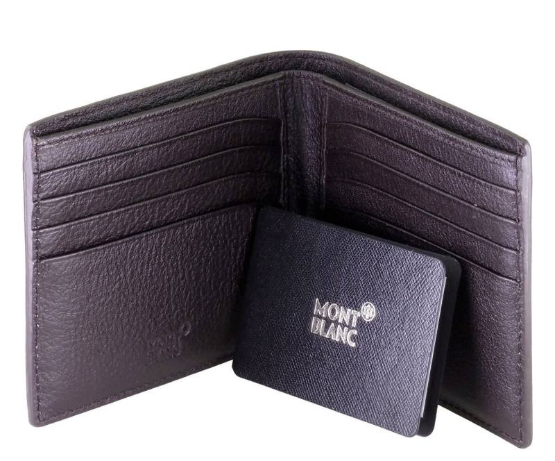 MONTBLANC Geldbörse Meisterstück MB 111266 Selection Wallet 8cc Buffalo Braun, mit Montblanc Prägung von MONTBLANC