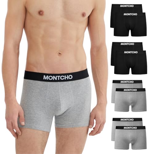 MONTCHO Boxershorts Herren 8er Pack - Bio Baumwolle Unterhosen Retroshorts Männer Trunks Herren Unterwäsche Komfort - Farbe: 4X Schwarz 4X Grau, Größe: L MONTCHO Boxershorts Herren 8er Pack - Bio Baumwolle Unterhosen Retroshorts Männer Trunks Herren Unterwäsche Komfort - Farbe: 4X Schwarz 4X Grau, Größe: L von MONTCHO