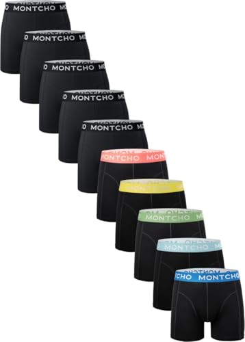 MONTCHO - Dazzle Serie - Herren Boxershorts - Unterwäsche Herren - Unterhosen Männer - Schwarz - 10er Pack - Größe XS - 3XL von MONTCHO