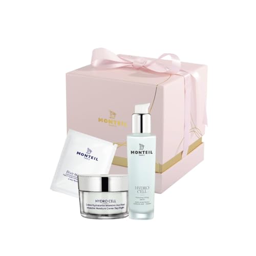 Monteil Christmas Box Hydro Cell Geschenk Set Kosmetik Weihnachten 4tlg. - Cream DayNight, Lifting Serum, Hyaluronic Eye Pads, Geschenkkarton von Monteil Paris