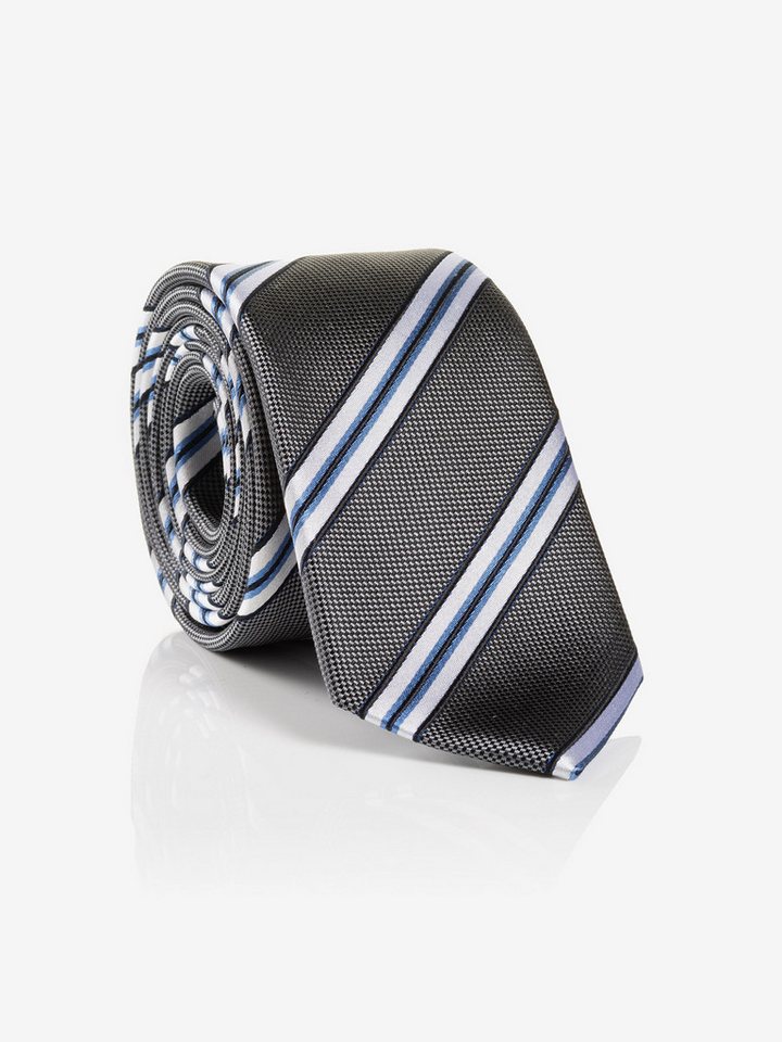 MONTI Krawatte THOMA aus reiner Seide – mit klassischem Streifen-Dessin und Twill-Struktur von MONTI