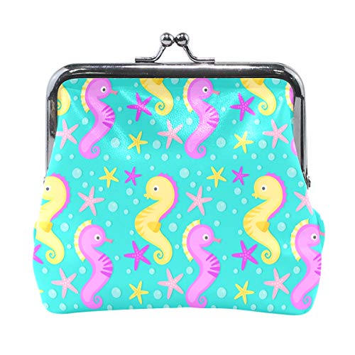 MONTOJ Buntes Seepferdchen-/Seestern-Muster, Kinder-Geldbörse, Münzetui, Mehrfarbig/Meereswellen (Ocean Tides), Einheitsgröße von MONTOJ
