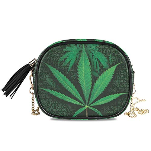 MONTOJ Cool Words Marihuana Weed Damen Kette Umhängetasche Crossbody Taschen von MONTOJ