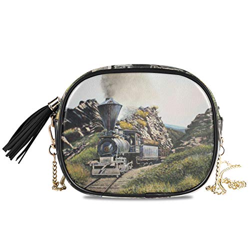 MONTOJ Damen Umhängetasche, Motiv: Dampflok und Eisenbahn von MONTOJ