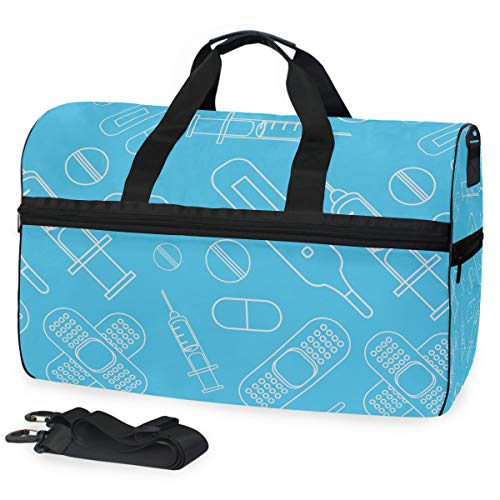 MONTOJ Fever Injection Azure Übergroße Reisetasche aus Segeltuch, Reisetasche, Schultertasche, Wochenendtasche, multi, Einheitsgröße von MONTOJ