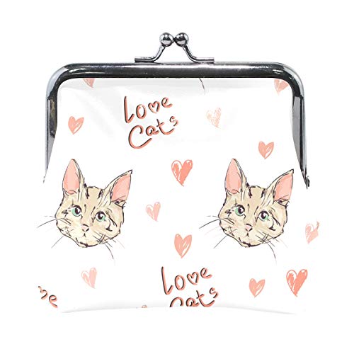 MONTOJ Niedliche Katzenskizze Hintergrund Kinder Kleingeld Geldbörse Frauen Geldbörse Münzetui, Mehrfarbig/Meereswellen (Ocean Tides), Einheitsgröße von MONTOJ