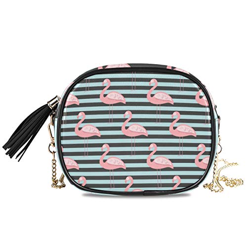 MONTOJ Sommer Flamingos Muster Damen Kette Schultertasche Crossbody Taschen von MONTOJ