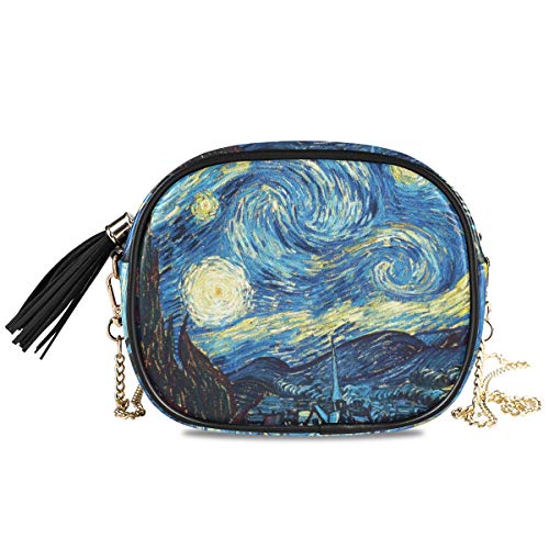 MONTOJ Vincent Van Gogh The Starry Night Damen Kette Schultertasche Crossbody Taschen von MONTOJ