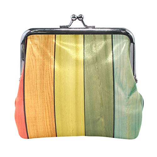 MONTOJ Warmgetöntes Holzbrett-Muster, Kinder-Geldbörse, Münzetui, Mehrfarbig/Meereswellen (Ocean Tides), Einheitsgröße von MONTOJ