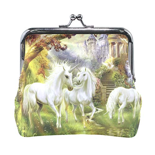 MONTOJ Weiße Einhörner im Wald Schloss-Muster Kinder Kleingeldbörse Damen Geldbörse Münzetui, Mehrfarbig/Meereswellen (Ocean Tides), Einheitsgröße von MONTOJ