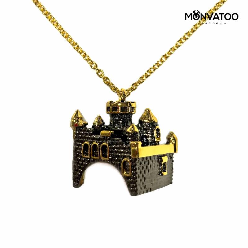 Gold Ruthenium Schloss Halskette Gold Ruthenium Schloss Halskette von MONVATOOLondon