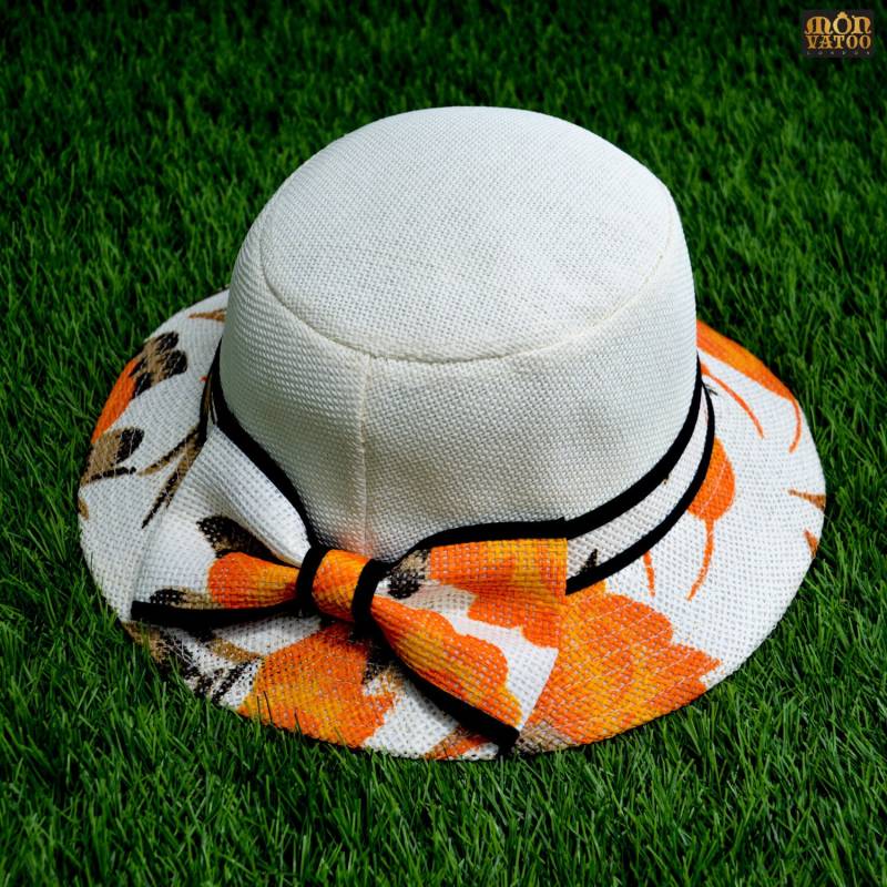 Orange Blumen Panama Hut Orange Blumen Panama Hut von MONVATOOLondon