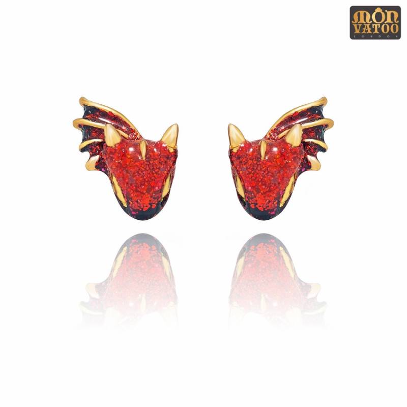 Scharlach-Drachen Ohrstecker Scharlach-Drachen Ohrstecker von MONVATOOLondon