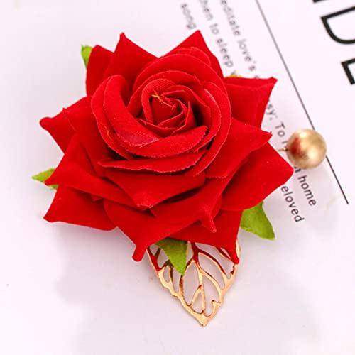 Chinesische Haarnadeln, Braut-Haarspangen, Haarschmuck für Damen, rote Blume, Haarspange, Brautschmuck, Hochzeit, Kopfbedeckung, Schmuck von MOOCO MORNING