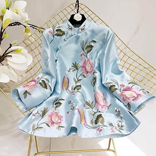 MOOCO MORNING Tang Anzug Shirt Chinesische Dame Traditionelle Satin Seide Bluse Stickerei Frauen Vintage Plus Size 4XL Loose Female Hanfu Tops von MOOCO MORNING