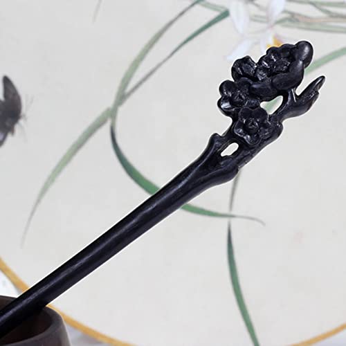 Neue alte chinesische Haarnadel Sticks Carving Blackwood Simple Step Shake Vintage Hanfu Kleid Holz Haargabel Clips Zubehör von MOOCO MORNING