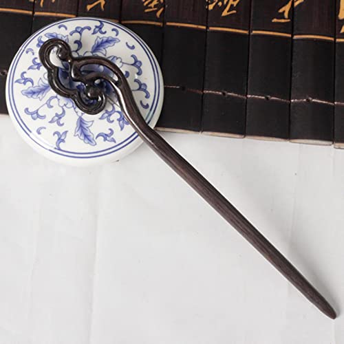 Neue alte chinesische Haarnadel Sticks Carving Blackwood Simple Step Shake Vintage Hanfu Kleid Holz Haargabel Clips Zubehör von MOOCO MORNING