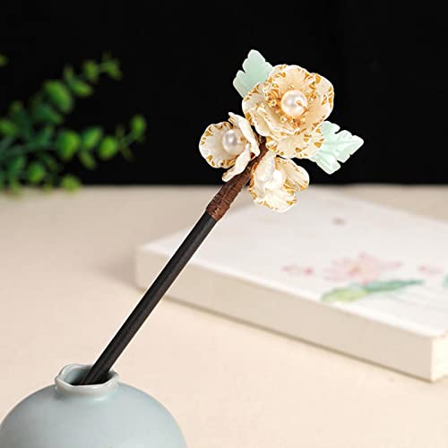 Sandelholz Blume Form Haarnadel Clips Handmade Coiled Holz Haar Gabel Sticks Retro Chinesische Hanfu Kleid Kopfschmuck Kopfschmuck von MOOCO MORNING