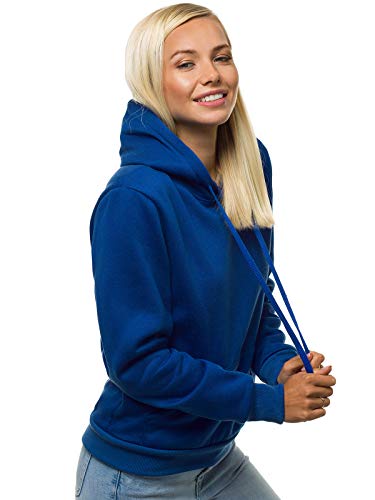 MOODOZ Damen Kapuzenpullover Sweatjacke Sweatshirt Farbvarianten Kapuzenjacke Kapuzenpulli Kapuze Langarm Hoodie Sport Style Casual Fitness Training Basic 777/07175B Kobalt S von MOODOZ