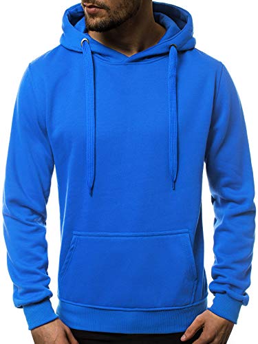 MOODOZ Herren Kapuzenpullover Zip Hoody Reißverschluss Fleece Sport Fitness Training Sweatshirt Hoodie Sweatjacke J.Style 02009 BLAU XL von MOODOZ