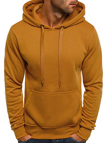 MOODOZ Herren Kapuzenpullover Zip Hoody Reißverschluss Fleece Sport Fitness Training Sweatshirt Hoodie Sweatjacke J.Style 02009 Camel 2XL von MOODOZ