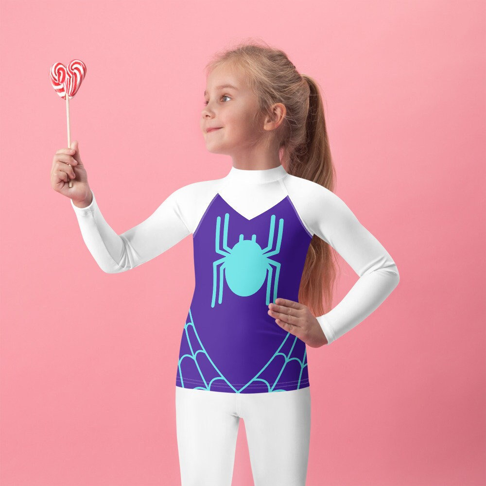 Spider Gwen Kinder Rash Guard Spidergwen Shirt Für Mädchen, Mädchen Superheldenkostüm, Spinnenkostüm, Spider Gwen Top T-Shirt von MOODYsunday