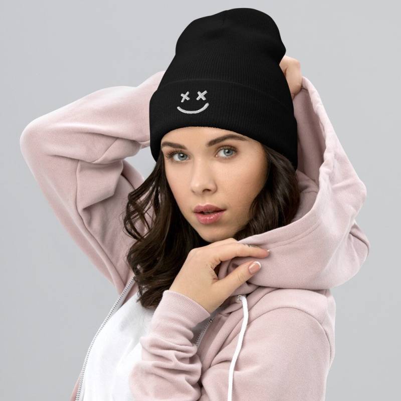 Xx Lächelndes Gesicht Beanie Happy Face Mütze Xx Smile Toque von MOODYsunday