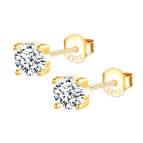 MOOFUN 6MM Zirkonia Ohrstecker Gold Damen Ohrringe Stecker 925 Silber Ohrring Erstohrstecker Ohrschmuck für Mama Freundin Mädchen Oma Schwester Frauen Geschenk Geburtstagsgeschenk MOOFUN 6MM Zirkonia Ohrstecker Gold Damen Ohrringe Stecker 925 Silber Ohrring Erstohrstecker Ohrschmuck für Mama Freundin Mädchen Oma Schwester Frauen Geschenk Geburtstagsgeschenk von MOOFUN