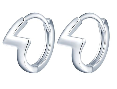 MOOFUN Blitz Ohrringe Silber 925 Creolen Ohrring Damen Ohrringe Trendiges Z-Wort Ohringe Hoop Ohrschmuck für Mama Beste Freundin Teenager Mädchen Oma Schwester Frauen Geschenk Geburtstagsgeschenk von MOOFUN