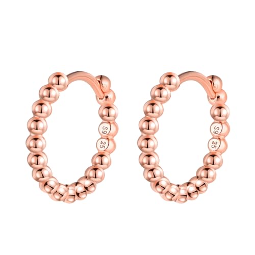 MOOFUN Kugel Perlen Ohrringe Silber 925 Creolen Klein 10mm Ohrring Damen Ohrringe Ohringe Rosegold Ohrschmuck für Mama Beste Freundin Teenager Mädchen Schwester Frauen Geschenk Geburtstagsgeschenk MOOFUN Kugel Perlen Ohrringe Silber 925 Creolen Klein 10mm Ohrring Damen Ohrringe Ohringe Rosegold Ohrschmuck für Mama Beste Freundin Teenager Mädchen Schwester Frauen Geschenk Geburtstagsgeschenk von MOOFUN